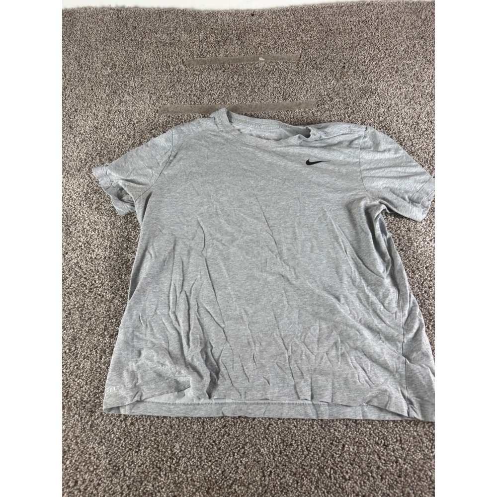 Nike Mens Dri-FIT Short Sleeve Training T-Shirt Heather Gray Large Gym Tee